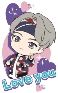 💜 6f78d491 Love you ความรัก, การ์ตูน, น่ารัก, หัวใจ telegram sticker