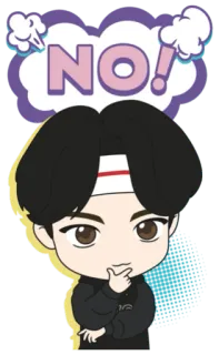 🤔 ab66e8a1 NO! ไม่, การปฏิเสธ, การ์ตูน, ตัวละคร, ไม่เห็นด้วย, สีหน้า telegram sticker