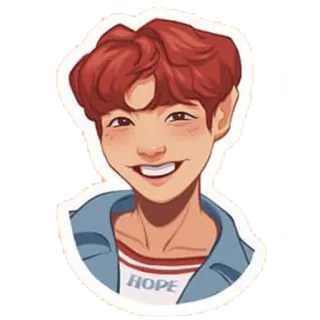 😄 3e90e9a4 HOPE kpop, idol, fanart, cartoon, portrait, hope, singer telegram sticker