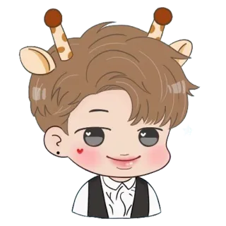 ☺️ 465f7815 cartoon, giraffe, cute, k-pop, idol, animal, adorable telegram sticker