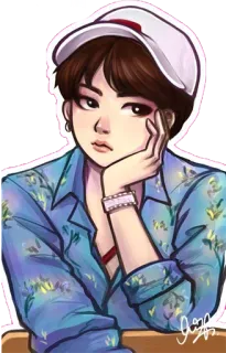 🤔 4e3e9cdb person, portrait, cap, hand, drawing, character telegram sticker