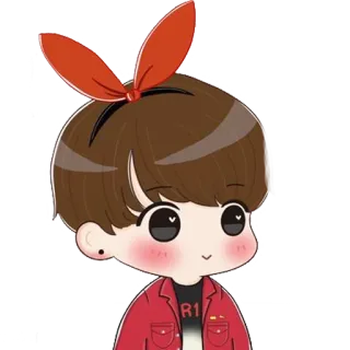 😳 9c852ffa R1 cute, cartoon, anime, chibi, ribbon, kawaii telegram sticker