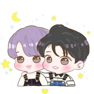 😊 ac62db13 kawaii, chibi, cute, cartoon, friendship, anime, digital art telegram sticker