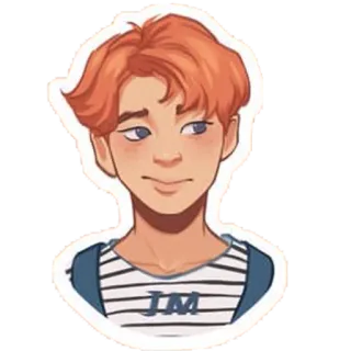 😑 d3637a74 JM kpop, pop, music, cute, sticker, portrait, illustration telegram sticker