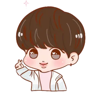 ✌️ fde03d1d cartoon, character, peace sign, cute, sticker telegram sticker