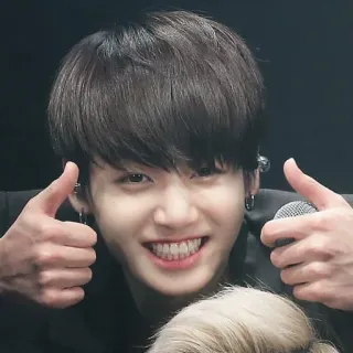 👍 2d8dda1b Jungkook Jungkook, BTS, K-pop, Zanger, Duim omhoog, Positief, Idool telegram sticker