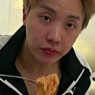 😕 e483c608 persoon, eten, noedels, voedsel, portret telegram sticker