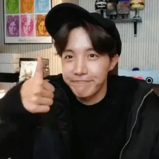 🎋 40a0e13a jempol, pria, potret, korea whatsapp sticker