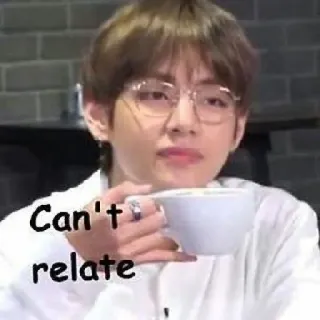 ❣️ acc89054 Can't relate persoon, koffie, drank, meme, herkenbaar telegram sticker