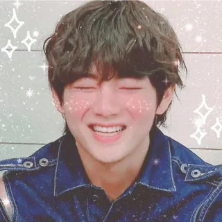 😂 1389be7b V kpop, idol, bts, v, paillettes, sourire, corée, mignon whatsapp sticker