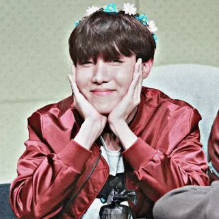 ☺️ 403fd4c5 kpop, jhope, bts, couronne de fleurs, mignon, idole whatsapp sticker