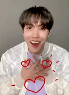 💝 60efda6b J-Hope J-Hope, K-Pop, BTS, Coeurs, Idole, Chanteur whatsapp sticker