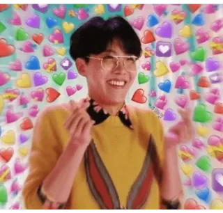 🐿 83718d33 J-Hope kpop, idol, coeurs avec les doigts, amour, musique, coeurs whatsapp sticker