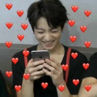 🍁 89deb306 coeurs, amour, personne, téléphone, K-pop, emoji whatsapp sticker