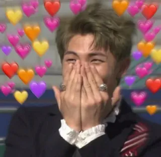 🙈 f40902c3 RM K-Pop, BTS, coeurs, amour, affection, RM, idole whatsapp sticker
