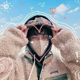 😍 575bec38 hope speranza, cartone animato, disegno, schizzo, cuore, amore, persona telegram sticker