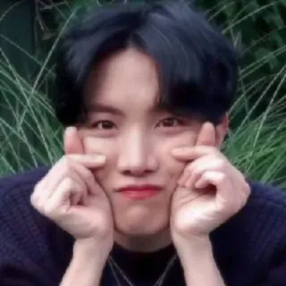 😍 bc35e9d6 j-hope, kpop, bts, cuore, cuore con le dita, idol, celebrità telegram sticker