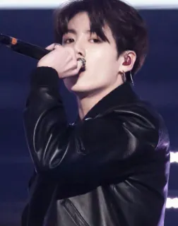 🎤 0e6d2a00 Jungkook singer, K-pop, music, entertainment, performer, artist, microphone, idol whatsapp sticker