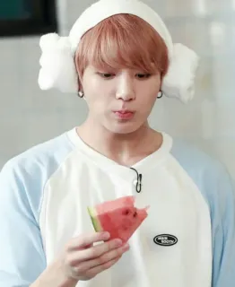 🍉 18c34d4c person, eating, watermelon, portrait, youth, male whatsapp sticker