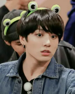 😳 71946ff3 man, frog headband, casual, kpop, portrait whatsapp sticker