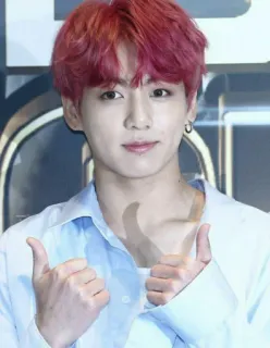 👍 7d388b8e man, kpop, portrait, person, thumbs up, indoors whatsapp sticker