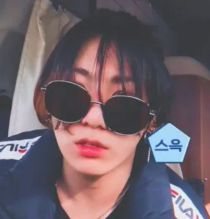 🕶 a6ad378a 스윽 sunglasses, person, portrait, korean, fashion whatsapp sticker