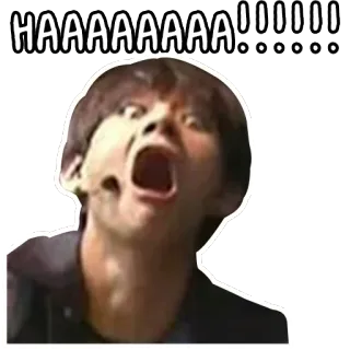 😡 b82b0440 HAAAAAAAAA!!!!!!! cri, choc, surprise, hurlement, expression, exclamation telegram sticker