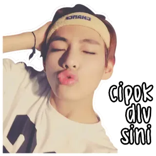 😘 d4d21fe0 cipok dlu sini bisou, mignon, personne, kpop, bandeau telegram sticker
