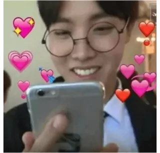 🐴 21620998 사람, 남자, 하트, 사랑, 귀여운, 폰, 안경 telegram sticker