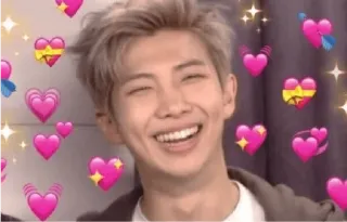 🐨 5bbe0243 RM RM, BTS, 케이팝, 하트, 사랑, 미소, 행복 telegram sticker
