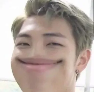 😃 1f3fe1f0 RM kpop, rm, bts, idol, meme, lucu whatsapp sticker