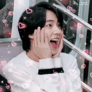 😍 57b9e07a K-pop, Koreański, Idol, Serca, Uśmiechnięty, Gwiazda, Szczęśliwy whatsapp sticker