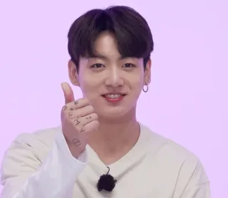 👍 69b90982 Jungkook kpop, zanger, bts, duim omhoog, jungkook telegram sticker