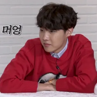 🦚 561f37c3 머엉 K-Pop, J-Hope, BTS, Coreano, Masculino whatsapp sticker