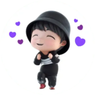 🕺 6027e4b4 卡通, 可爱, 爱心, 人物, 贴纸 telegram sticker