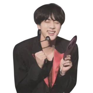 😁 1052819d Jin kpop, música, cantor, ídolo, celebração, feliz, retrato telegram sticker