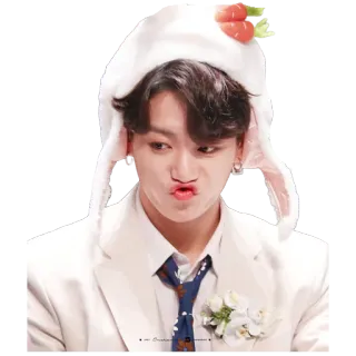 😘 795c3010 Jungkook Jungkook, BTS, chapéu de coelho, Kpop, cantor, fofo, ídolo telegram sticker