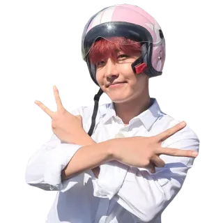 ✌️ f3ab661a kpop, capacete, idol, paz, pessoa, rosa telegram sticker