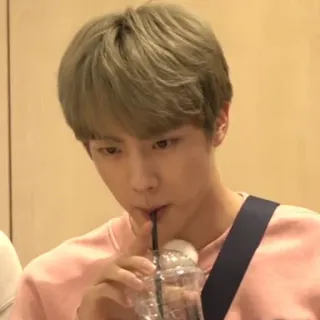 🐟 9e3ba247 Jin kpop, zanger, drinken, portret telegram sticker