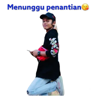 🤩 36c42227 Menunggu penantian attesa, uomo, casual, teenager, ritratto telegram sticker