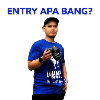 🧐 54963b17 ENTRY APA BANG? fotografo, macchina fotografica, uomo, camicia blu telegram sticker