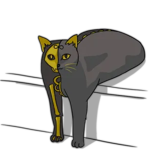 🙂 70951530 猫, 骸骨, 動物, ハロウィン, 不気味, 可愛い, ペット telegram sticker