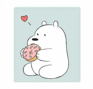❤️ 4414ddf3 Ice Bear We Bare Bears アイスベア, ぼくらベアベアーズ, アニメ, ドーナツ, クマ, かわいい, 甘い telegram sticker