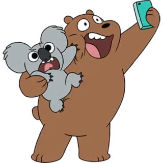 📷 9a7beb98 クマ, コアラ, 漫画, 自撮り, 動物, 友情 telegram sticker
