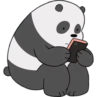 😔 a2a74120 Panda We Bare Bears 漫画, クマ, パンダ, 電話, ステッカー telegram sticker
