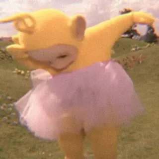 💭 0d09d7cc Laa-Laa Teletubbies 天线宝宝, 拉拉, Dab, 电视剧, 角色, 卡通 telegram sticker