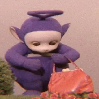 💭 3b64a923 Tinky Winky Teletubbies 卡通, 电视剧, 紫色, 包, 角色, 天线宝宝 telegram sticker