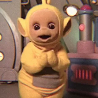 💭 459e0d85 Laa-Laa Teletubbies 拉拉, 天线宝宝, 黄色, 可爱, 电视节目, 儿童 telegram sticker