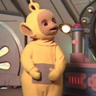 💭 829bf46f Laa-Laa Teletubbies 拉拉, 天线宝宝, 黄色, 卡通 telegram sticker