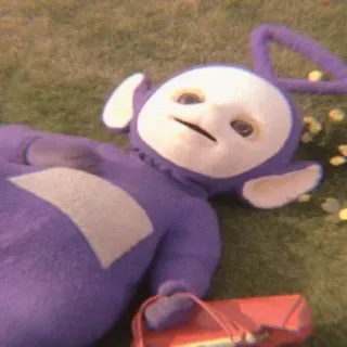 💭 cef533db Tinky Winky Teletubbies 天线宝宝, 丁丁, 紫色, 卡通, 电视节目, 儿童 telegram sticker
